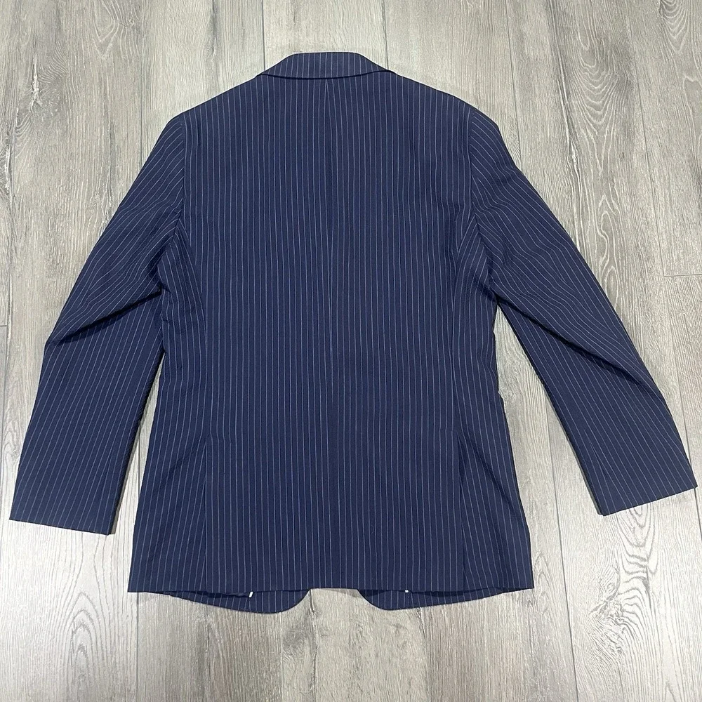 Jos A Bank Tailored Fit Sport Coat 40R Blue Wool Poly Stretch Unstructured 31608